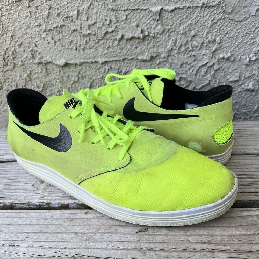 Nike Shoes Men Size 13 SB Lunarlon Oneshot Volt Neon Green